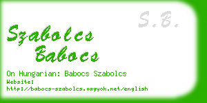 szabolcs babocs business card